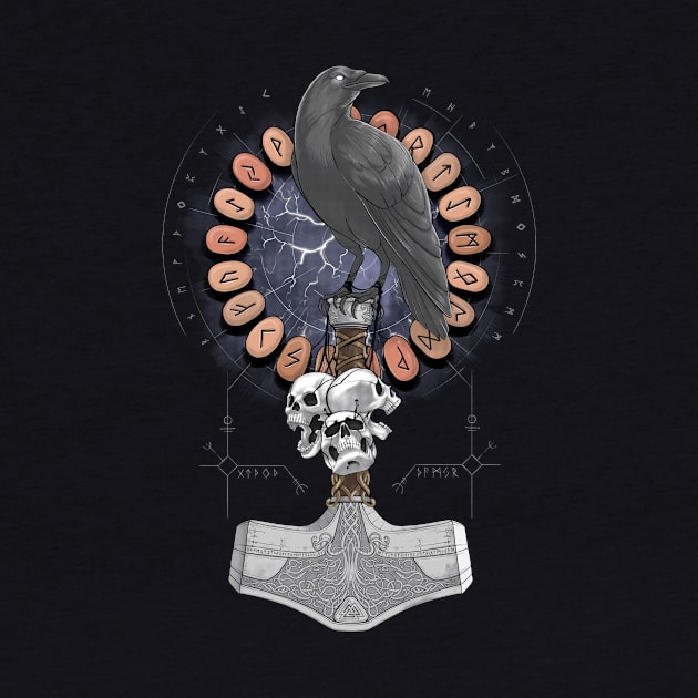 Norse Hammer Raven by underheaven